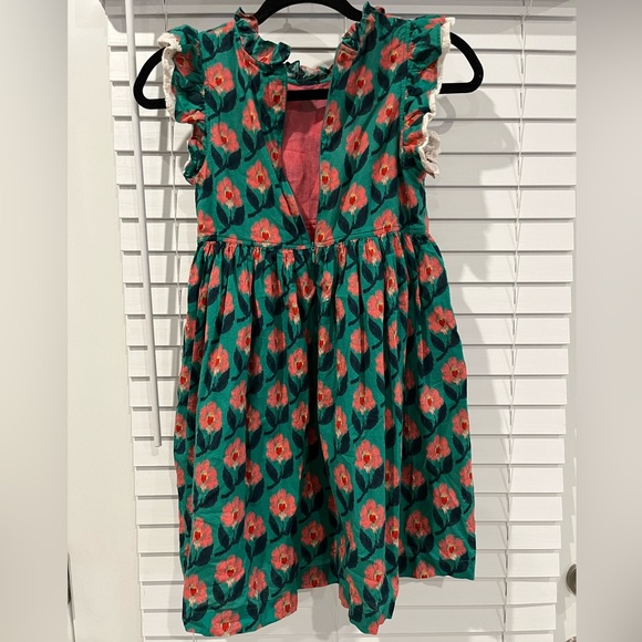 Pink Chicken Green and Pink Floral Kids Dress - Picture 3 of 5